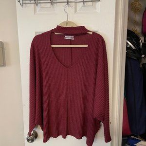 Urban Outfitters Maroon Peekaboo Sweater Top